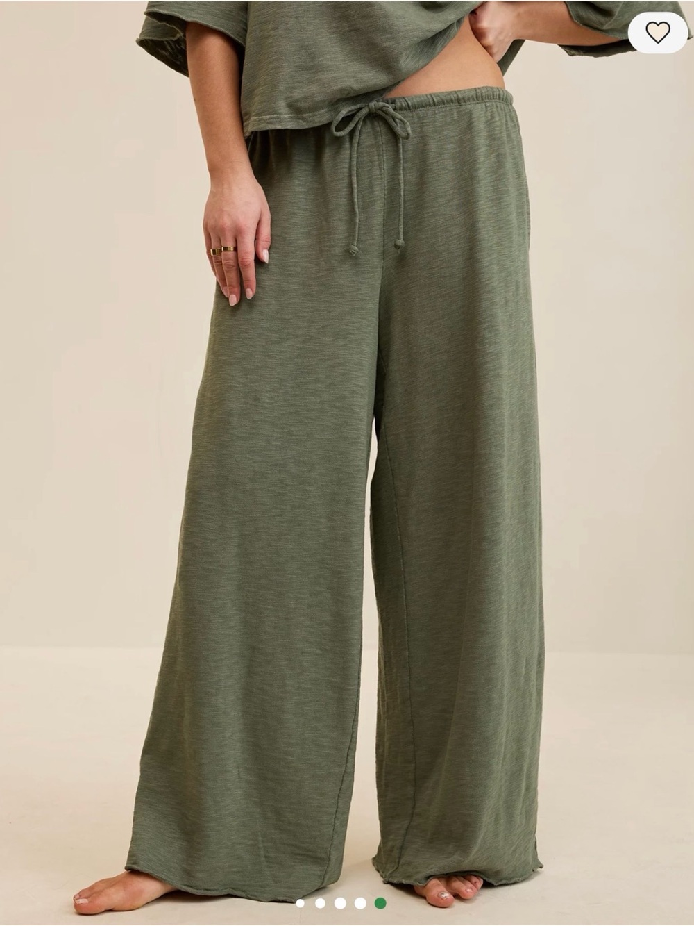 AERIE It's Casual Knit Slub Trouser Wide Leg Drawstring Lounge Pants - #270